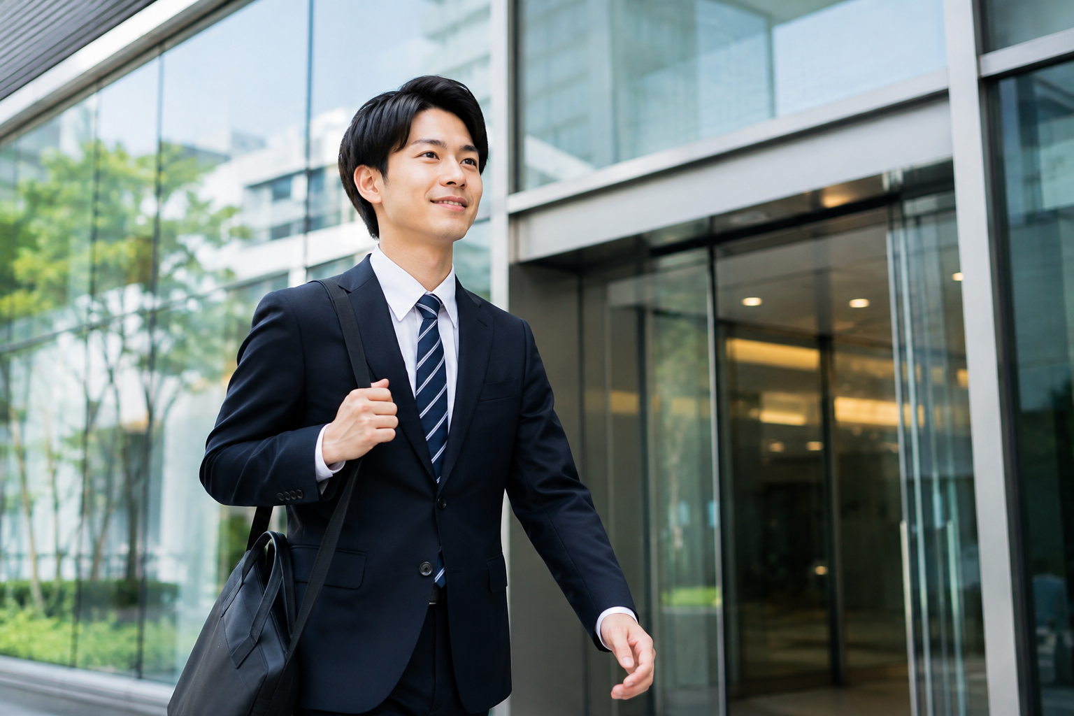 新しい職場へ向かう若手社会人
