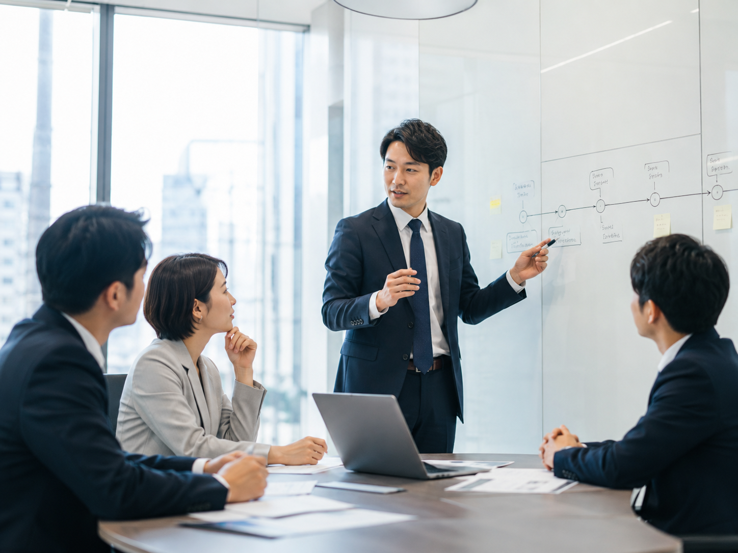 Rac solutionが企業の人材戦略と将来構想を検討するイメージ